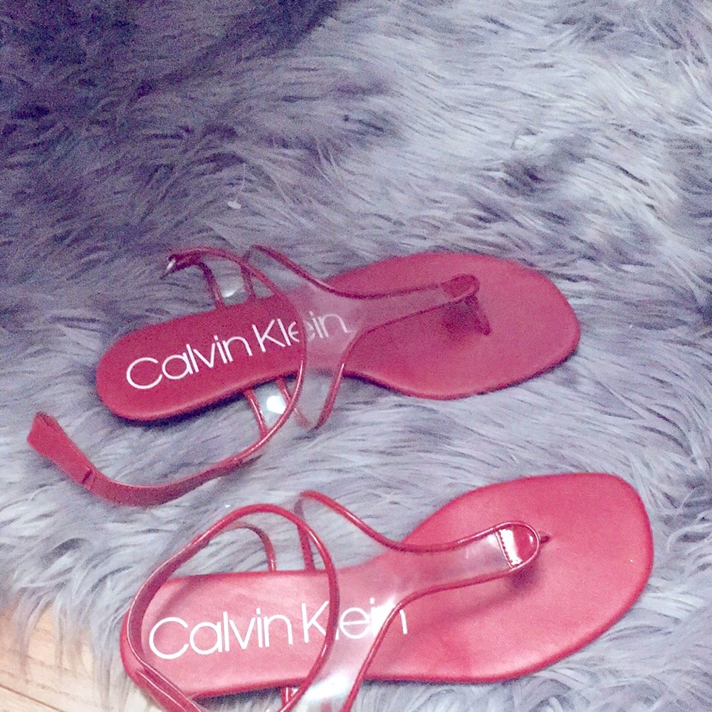 Red Calvin Klein sandals